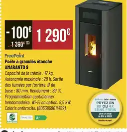 Bricorama FREEPOINT Poêle à granulés étanche offre