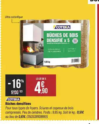 Bricorama COTEKA Bûches densifiées offre