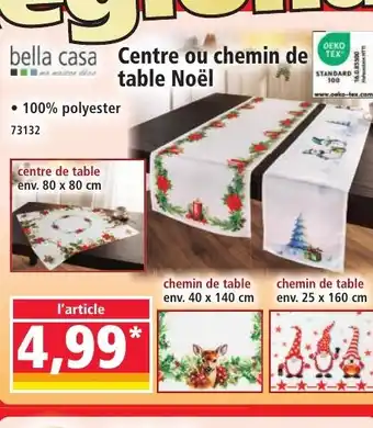 Norma BELLA CASA Centre ou chemin de table Noël offre