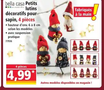 Norma BELLA CASA Petits lutins décoratifs pour sapin, 4 pièces offre