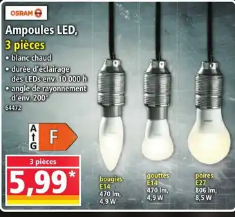 Norma OSRAM Ampoules LED, 3 pièces offre