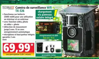 Norma TECHNAXX Caméra de surveillance Wifi offre