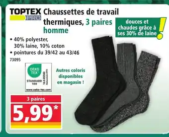 Norma TOPTEX Chaussettes de travail thermiques, 3 paires homme offre