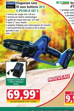 Norma SCHEPPACH Elagueuse sans fil avec batterie 20 V C-PS100-X-SETS offre