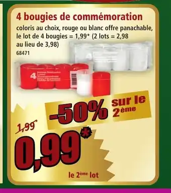 Norma 4 bougies de commémoration offre