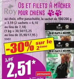 Norma ROY Os et filets à mâcher pour chiens offre