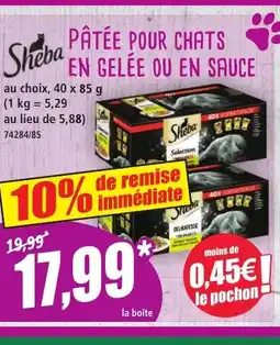 Norma SHEBA Patée pour chats en gelée ou en sauce offre