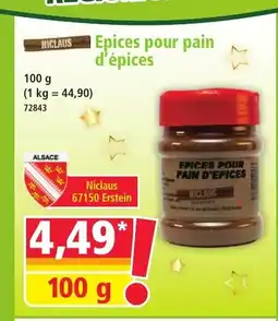 Norma NICLAUS Epices pour pain d'épices offre