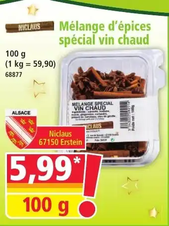 Norma NICLAUS Mélange d'épices spécial vin chaud offre