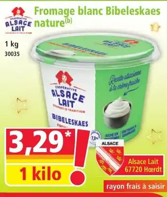 Norma ALSACE LAIT Fromage blanc Bibeleskaes nature offre