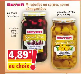 Norma BEYER Mirabelles ou cerises noires dénoyautées offre