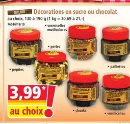 Norma NICLAUS Décorations en sucre ou chocolat offre