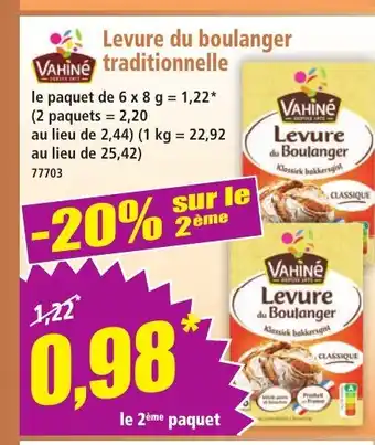 Norma VAHINÉ Levure du boulanger traditionnelle offre