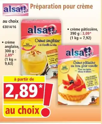 Norma ALSA Préparation pour crème offre