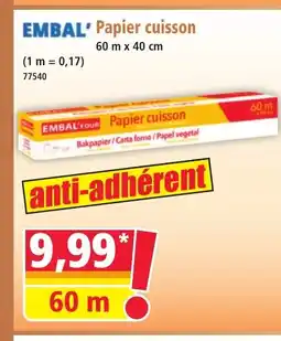 Norma EMBAL' Papier cuisson offre