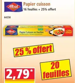 Norma ALBAL Papier cuisson offre