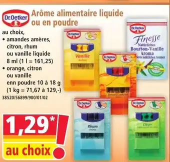 Norma DR OETKER Arôme alimentaire liquide ou en poudre offre