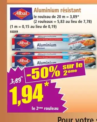 Norma ALBAL Aluminium résistant offre