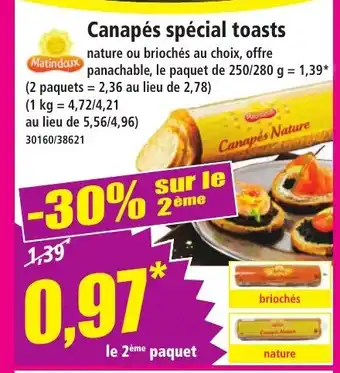Norma Canapés spécial toasts offre