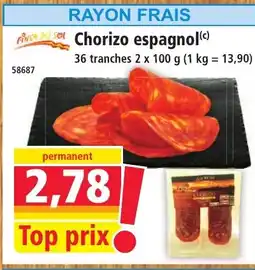 Norma FINCH DEL SOL Chorizo espagnol offre