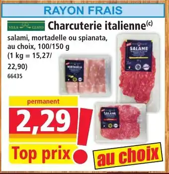 Norma VILLA GUSTO Charcuterie italienne offre