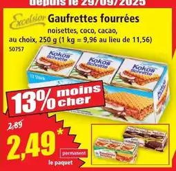 Norma EXCELSIOR Gaufrettes fourrées offre