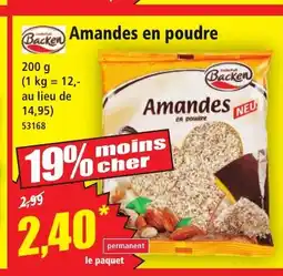 Norma BACKEN Amandes en poudre offre