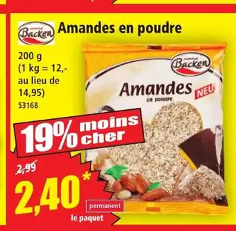 Norma BACKEN Amandes en poudre offre