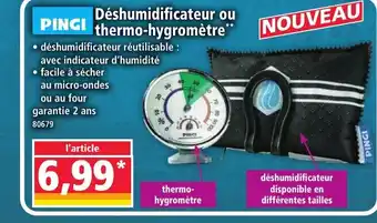 Norma PINGI Déshumidificateur ou thermo-hygromètre offre