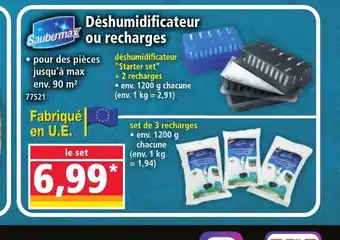 Norma SAUBERMAX Déshumidificateur ou recharges offre