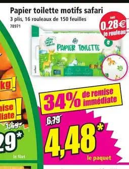 Norma Papier toilette motifs safari offre