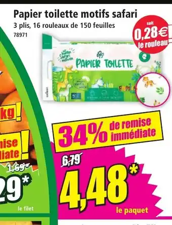 Norma Papier toilette motifs safari offre