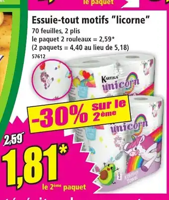 Norma Essuie-tout motifs licorne offre