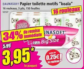Norma DAUNASOFT Papier toilette motifs koala offre