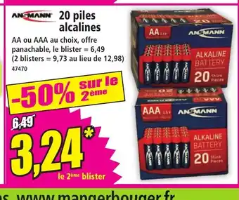 Norma ANSMANN 20 piles alcalines offre