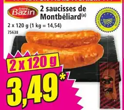 Norma ANDRÉ BAZIN 2 saucisses de Montbéliard offre