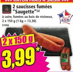 Norma 2 saucisses fumées Saugette offre