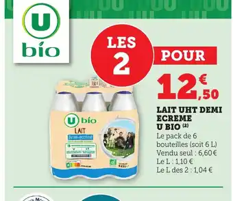 Maximarché Lait uht demi ecreme u bío offre