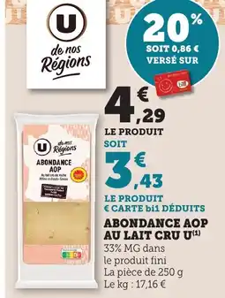 Maximarché Abondance aop au lait cru u offre