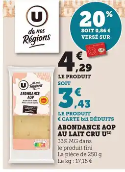 Maximarché Abondance aop au lait cru u offre
