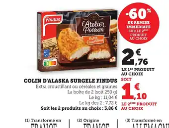 Maximarché FINDUS Colin d'alaska surgele offre