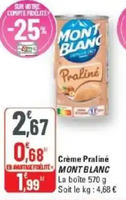 G20 Crème praliné montblanc offre