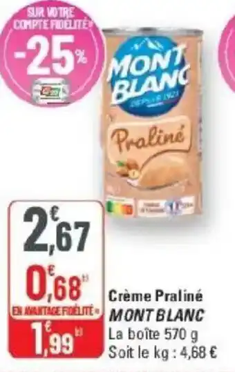G20 Crème praliné montblanc offre