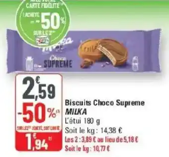 G20 Biscuits choco supreme milka offre
