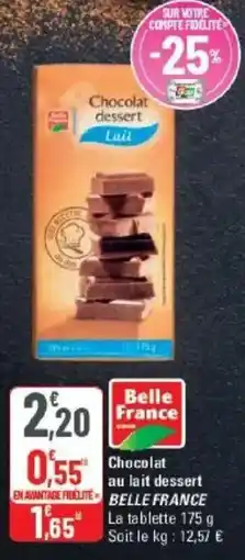 G20 Chocolat au lait dessert belle france offre