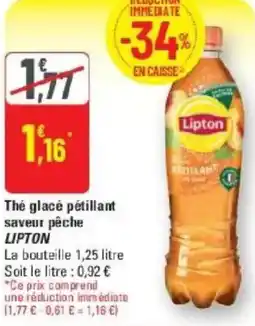 G20 The glacé pétillant saveur pêche lipton offre