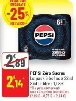 G20 Pepsi zéro sucres offre