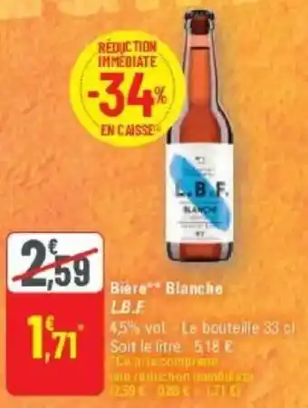 G20 Biere blanche l.b.f. offre