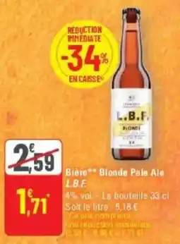 G20 Biere blonde pale ale l.b.f offre