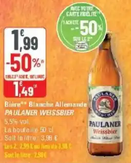 G20 Biere blanche allemande paulaner weissbier offre